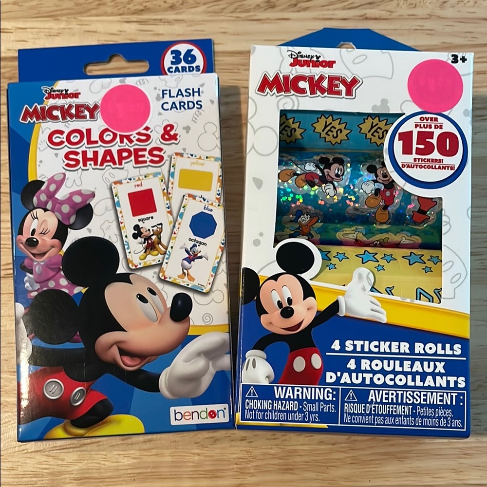 Mickey Colors & Shapes Flash Cards and Sticker Rolls Set